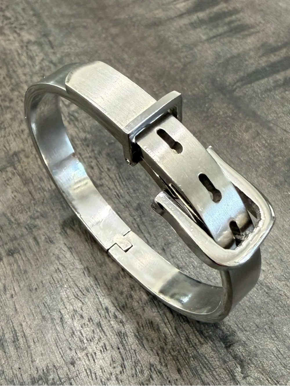 Men's Silver-Tone Buckle Cuff Bracelet